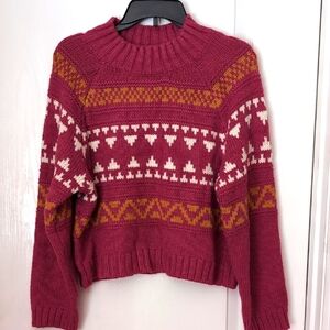 Universal Thread Magenta Knit Mock Neck Cropped Sweater. Size Medium. NWT